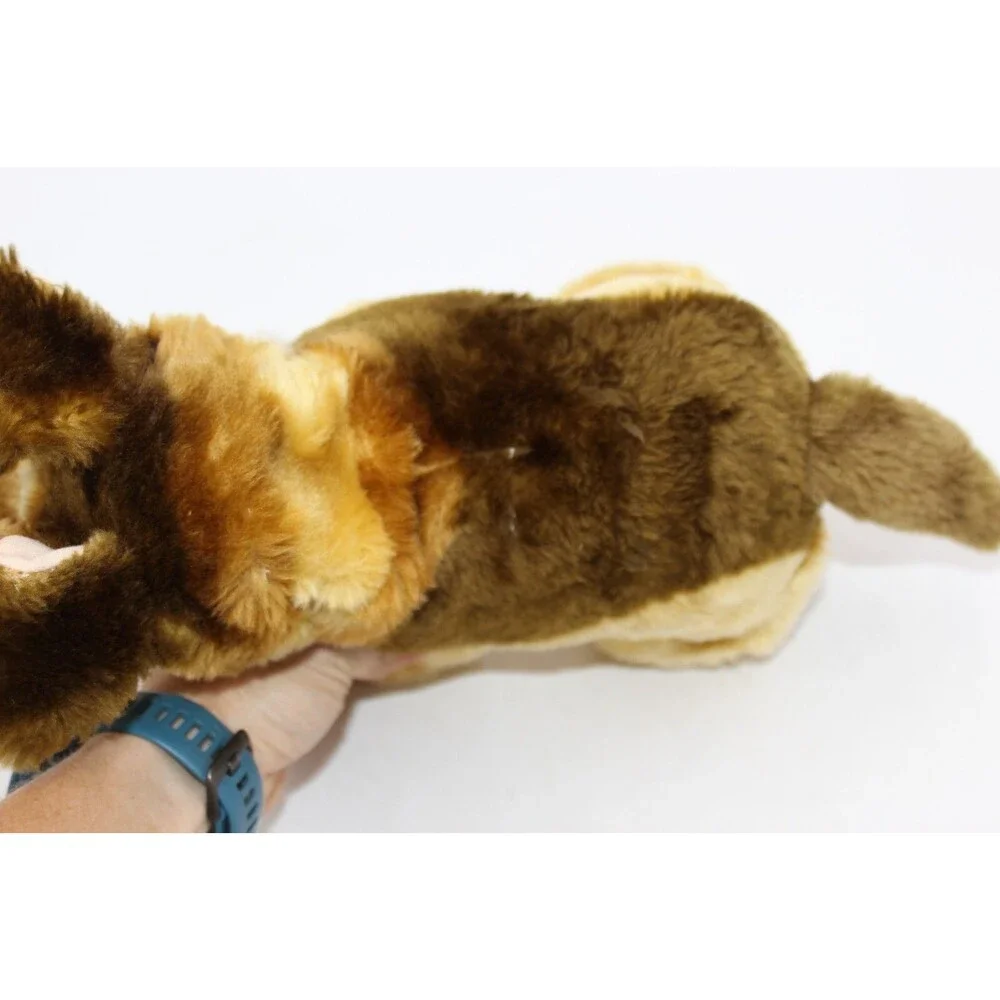 Vintage IWAYA German Shepherd Dog Plush Toy Black Brown Electronic NONWORKING 10